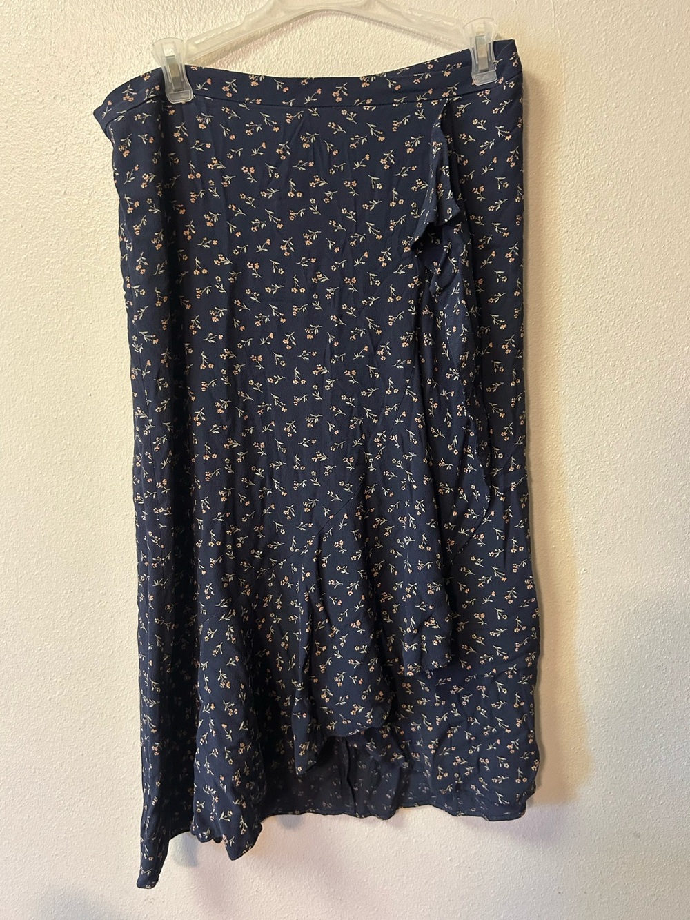 Madewell Navy Floral Midi Skirt